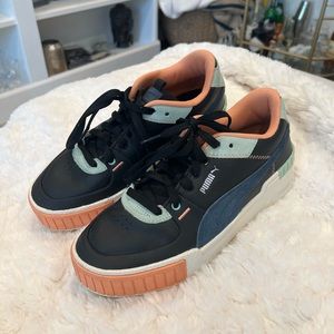 Puma - Cali Sport Sneaker - size 9 - Black/Blue/Teal/Coral